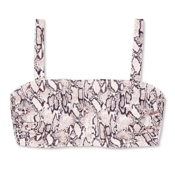 ✨NWT Shade & Shore Reptile Snakeskin Bralette Bikini Top 32B XS - Picture 12 of 12